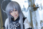 ahoge cosplay dress haiyore!_nyaruko-san kurasaka_kururu nyaruko silver_hair rating:Safe score:2 user:nil!