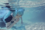 aqua_hair cosplay dress hairbows hatsune_miku pool saku scene_ever_3 tagme_song twintails vocaloid wet rating:Safe score:0 user:nil!