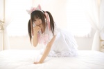 animal_ears aristocats bed cat_ears cosplay frilly_dress lace marie_(aristocats) sakura_yayoi twintails rating:Safe score:2 user:nil!