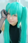 aqua_hair cosplay dress elbow_gloves gloves hatsune_miku ibara tagme_song twintails vocaloid rating:Safe score:0 user:nil!