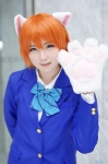 animal_ears blazer blouse cat_ears cosplay hoshizora_rin love_live!_school_idol_project mahiru orange_hair paw_gloves school_uniform rating:Questionable score:0 user:nil!