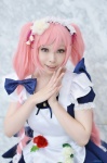 apron cosplay dress maid maid_uniform original pink_hair so-da twin_braids rating:Safe score:0 user:nil!