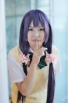 blouse cosplay love_live!_school_idol_project pleated_skirt purple_hair rara_(ii) school_uniform skirt sweater_vest toujou_nozomi twintails rating:Safe score:0 user:nil!