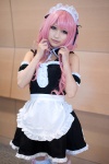 apron cosplay dress hairband kuuta maid maid_uniform original pink_hair thighhighs zettai_ryouiki rating:Safe score:0 user:nil!