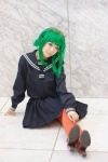 asakura_irori cosplay glasses green_hair gumi pantyhose pleated_skirt sailor_uniform school_uniform skirt vocaloid rating:Safe score:4 user:nil!
