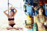 beach bikini cleavage hat satsukawa_aimi side-tie_bikini swimsuit two_575 rating:Safe score:0 user:nil!