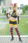 blonde_hair boots cosplay crossplay detached_sleeves halter_top head_wings kagamine_len pretty_panties_akuma_rin_(vocaloid) ryo shorts striped striped_sleeves striped_socks tail thighhighs vocaloid rating:Safe score:0 user:nil!