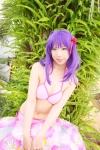 bikini cleavage cosplay fate/series fate/stay_night hair_ribbons matou_sakura purple_hair sachi_budou side-tie_bikini swimsuit rating:Safe score:0 user:nil!