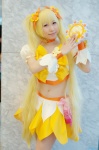 blonde_hair chippi cosplay croptop cure_sunshine heartcatch_precure! miniskirt myoudouin_itsuki pretty_cure skirt twintails rating:Safe score:0 user:nil!