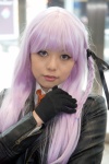 blouse cosplay danganronpa gloves hair_ribbon jinko kirigiri_kyouko leather_jacket purple_hair tie rating:Safe score:0 user:pixymisa