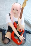black_legwear cosplay guitar harumiya_yun headphones jumper nitro_super_sonic pantyhose pink_hair sheer_legwear super_soniko thighhighs tshirt zettai_ryouiki rating:Safe score:0 user:nil!