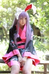 animal_ears bunny_ears cosplay enako purple_hair reisen_udongein_inaba robe touhou rating:Safe score:2 user:nil!