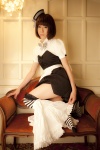 apron asai_mami blouse corset cosplay hat maid maid_mix maid_uniform miniskirt original skirt striped thighhighs zettai_ryouiki rating:Safe score:1 user:nil!