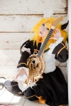 blonde_hair boots cosplay detached_sleeves dress guitar hairbow kagamine_rin meltdown_(vocaloid) saku scene_ever_4 thighhighs twintails vocaloid rating:Safe score:0 user:nil!