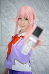 blouse bowtie cosplay gasai_yuno mirai_nikki pink_eyes pink_hair pleated_skirt sasa skirt rating:Safe score:0 user:pixymisa