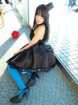 akiyama_mio bouquet cosplay gown kipi k-on! one_elbow_glove pantyhose striped top_hat rating:Safe score:3 user:nil!