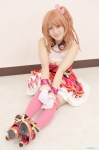 aikatsu! cosplay dress nanami_mei oozora_akari orange_hair pink_legwear side_ponytail thighhighs zettai_ryouiki rating:Safe score:0 user:nil!