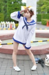 amane_(iii) animal_ears cat_ears cosplay miyafuji_yoshika pantyhose sailor_uniform school_uniform sheer_legwear strike_witches rating:Safe score:1 user:nil!