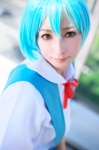 ayanami_rei blue_hair cosplay jumper neon_genesis_evangelion pokemaru sailor_uniform school_uniform rating:Safe score:1 user:nil!