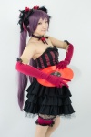 beatmania_iidx choker cosplay dress elbow_gloves garter gloves headdress kishigami_hana mitzuhiro_celica pantyhose purple_hair twintails rating:Safe score:0 user:nil!