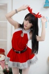 dress horns im_soo_yeon pantyhose santa_costume white_legwear rating:Safe score:1 user:nil!
