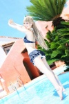 barefoot bikini blonde_hair cosplay kurasaka_kururu love_live!_school_idol_project minami_kotori pool side_ponytail spica swimsuit wet rating:Safe score:0 user:nil!