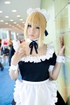 apron blonde_hair carnival_phantasm choker cosplay fate/series fate/stay_night hairband maid maid_uniform saber sasa rating:Safe score:0 user:pixymisa