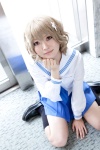 blonde_hair cosplay hanasaku_iroha matsumae_ohana nepachi pleated_skirt sailor_uniform school_uniform skirt socks rating:Safe score:0 user:pixymisa