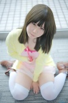 bakemonogatari blouse cosplay miniskirt reco sengoku_nadeko skirt sweater thighhighs tiered_skirt zettai_ryouiki rating:Safe score:0 user:pixymisa