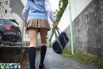 blouse bookbag kneesocks moriyama_kotori pleated_skirt school_uniform skirt sweater_vest rating:Safe score:1 user:nil!