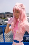 arisawa_rika cosplay gloves media_(qma) nurse nurse_cap nurse_uniform pink_hair quiz_magic_academy rating:Safe score:0 user:pixymisa