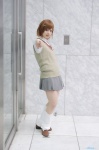blouse cosplay loose_socks meibi misaka_mikoto pleated_skirt school_uniform skirt socks sweater_vest to_aru_kagaku_no_railgun rating:Safe score:0 user:nil!
