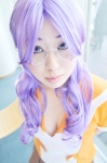 blouse cleavage cosplay glasses macross macross_frontier matsuura_nanase pleated_skirt purple_hair school_uniform shiori skirt rating:Safe score:1 user:nil!