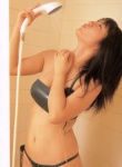 bathroom bikini himitsu isoyama_sayaka shower side-tie_bikini swimsuit wet rating:Safe score:0 user:nil!