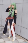 boots cc code_geass cosplay detached_sleeves green_hair hair_clips seino_merika shorts rating:Safe score:1 user:nil!