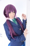 bathroom blazer blouse cosplay haruka love_live!_school_idol_project love_m@ster pleated_skirt purple_hair school_uniform skirt tojo_nozomi twintails rating:Safe score:0 user:nil!
