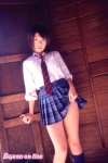 blouse inone_yurina kneesocks pleated_skirt school_uniform skirt skirt_lift tie rating:Safe score:1 user:nil!