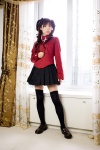 blouse cosplay fate/series fate/stay_night hair_ribbons inui_youko miniskirt pleated_skirt skirt thighhighs tohsaka_rin twintails zettai_ryouiki rating:Safe score:1 user:nil!