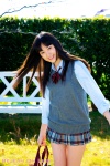blouse bookbag funaoka_saki pleated_skirt school_uniform skirt sweater_vest rating:Safe score:0 user:nil!