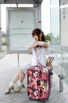 aizawa_kaneko blouse pleated_skirt shoulder_bag skirt wheeled_bag rating:Safe score:1 user:pixymisa