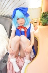blouse blue_hair cirno cosplay hairbow jumper panties shizuku socks touhou rating:Safe score:2 user:nil!