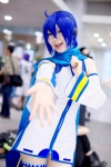 asagiri_moni blue_eyes blue_hair cape cosplay detached_sleeves dress garter hairband kaiko pantyhose sheer_legwear vocaloid rating:Safe score:1 user:pixymisa