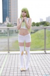 boots cc code_geass cosplay croptop green_hair kanda_midori midriff shorts thighhighs rating:Safe score:3 user:nil!