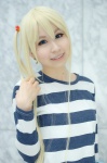 blonde_hair cosplay k-on! kotobuki_tsumugi marui_mizutama side_ponytail tshirt rating:Safe score:1 user:nil!