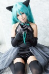 animal_ears aqua_eyes aqua_hair blouse cat_ears cosplay elbow_gloves gloves half-skirt hatsune_miku ribbon_tie rubia shorts thighhighs twintails vocaloid rating:Safe score:1 user:pixymisa