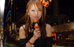 aisui_nao costume detached_sleeves dress halloween pumpkin_hat pumpkins side_ponytail rating:Safe score:0 user:nil!