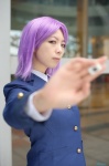blazer blouse cosplay kajiki_yumi purple_hair saki_(manga) sayu school_uniform tie rating:Safe score:0 user:nil!