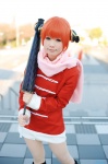 boots cosplay gintama hair_pods kagura mandarin_suit pantyhose red_hair scarf shirayuki_himeno rating:Safe score:3 user:nil!