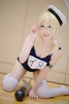 beret blonde_hair cleavage cosplay glasses i-8_(kantai_collection) kantai_collection myumyu one-piece_swimsuit swimsuit thighhighs twintails white_legwear rating:Safe score:3 user:nil!