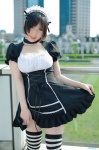 apron choker cosplay cyborg_nene dress dress_lift hairband maid maid_uniform original striped thighhighs zettai_ryouiki rating:Safe score:0 user:nil!